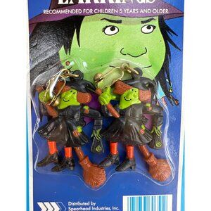 VTG 80s Creepy Creatures Witch Earrings Halloween Accessory NOS New Old Stock